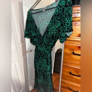 green wrap dress